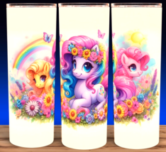 My Little Pony Colorful Floral Rainbow Butterfly Cup Mug Tumbler 20oz - £15.47 GBP