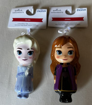 2022 Disney Princess Frozen ELSA &amp; ANNA Hallmark Decoupage Christmas Ornaments - £24.12 GBP