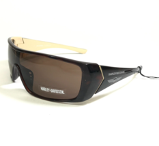 Harley-Davidson Sunglasses HDS 512 TO-1 Beige Brown Wrap Frame Brown Shield Lens - £51.40 GBP