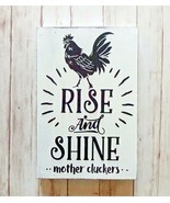 Rise And Shine Mother Cluckers - Rooster Farm Rustic Handmade Wood Sign - £10.99 GBP