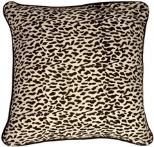 PILLOW DÉCOR Ocelot Print Cotton Large 22x22 Throw Pillow (Piping) - $24.95