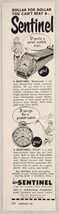 1952 Print Ad Sentinel Wrist Watches,Pocket Watch Sportsman Ingraham Bristol,CT  - $14.16
