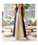 Myrah Penaloza Linen Playsuit in Clay/Black Stripe One Size - $2,342.72 MXN