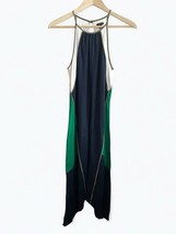 Ann Taylor Color Block Halter Maxi Dress Women Size Small Tall Blue Green Flowy - $16.36