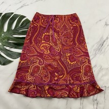 Luna Chix Womens Vintage Y2k Slip Skirt Size M Pink Orange Paisley Flora... - $24.74