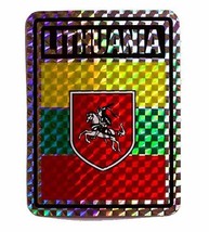 Lithuania Crest Country Flag Reflective Decal Bumper Sticker - $53.03 MXN