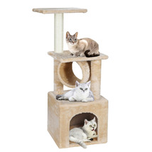 36 Inch Cat Tree Tower Condo Activity Center Large Playing House For Rest Beige - £49.70 GBP