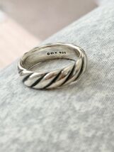 David Yurman 925 Sterling Silver 6mm Cable Sculpted Band Ring Size 6 - $395.98
