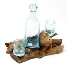 Molton Glass Whiskey Set On Wooden Stand - £58.34 GBP+