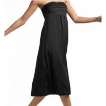 New BANANA REPUBLIC Dress Black SILK Knee-length Strapless Midi Minimalist - £43.29 GBP