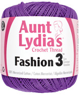 Aunt Lydia&#39;s Fashion Crochet Thread Size 3-Purple - £9.65 GBP