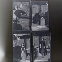 Vintage Photo Negatives Woman With Barrel 1920s - $15.67