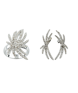 Beautiful 14k Diamond Firework Ring and Stud Earrings Set TDW = 2.30 Cts - $7,787.06 CAD
