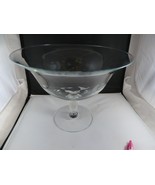Princess House Crystal Pedestal Footed Centerpiece Bowl Heritage Pattern... - $46.01 CAD