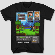 Boys&#39; Minecraft Battle Short Sleeve T-Shirt - Black XXL NWT - £11.00 GBP