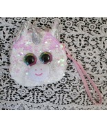 Ty Diamond Unicorn Purse Boos Style Rainbow Glitter Eyes Changeable Surface - £4.42 GBP