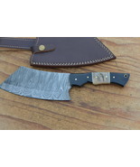 vintage real handmade damascus kitchen/hunting cleaver  - $1,591.20 MXN