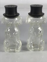 Begging Puppy Dog Perfume Cologne Bottles VTG Pair w Screw On Top Hats Japan - $18.57