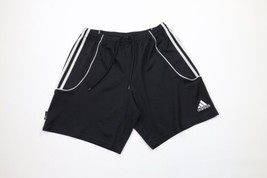 Vtg Adidas Mens Large Spell Out Striped Above Knee Running Soccer Shorts Black - £30.93 GBP