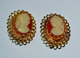 Vintage  Cameo Clip on Earrings - £23.60 GBP