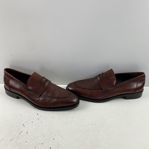 Bruno Magli HUDSON Brown Leather Round Toe Slip On Penny Loafers Men‘s Size 11 M - £103.34 GBP