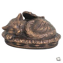 Sleeping Cat Angel Pet Cremation Urn For Ashes in Copper - £55.03 GBP
