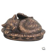 Sleeping Cat Angel Pet Cremation Urn For Ashes in Copper - $69.99