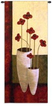 27x62 BOUQUET DE SEPT Red Floral Tapestry Wall Hanging - £108.54 GBP