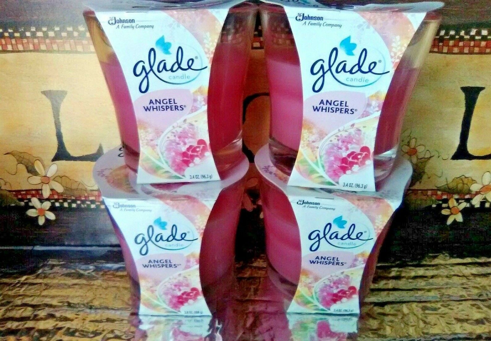 Primary image for (4) Glade ANGEL WHISPERS PINK Candles