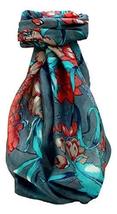 Mulberry Silk Contemporary Square Scarf Jaitak Charcoal by Pashmina &amp; Silk - £21.13 GBP