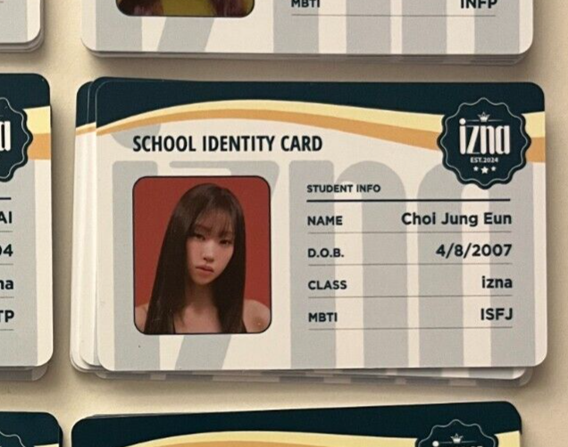 CHOI JUNGEUN offizielle authentische ID Fotokarte IZNA [N/a izna Ver.] Kpop - $6.98