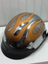Gr8Lids Gr8 Lids Motorcycle Helmet 24281 Silver Flames - £46.73 GBP