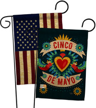 Cambaya Cinco De Mayo - Impressions Decorative USA Vintage Applique Garden Flags - £24.81 GBP