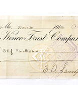 1912 Kineo Trust Company Bank Check E.A. Sampson Dover Maine Signed 1045... - $28.01 CAD