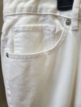 Liz Claiborne Women&#39;s Solid White Cotton Mid Rise Classic Fit Ankle Pant Size 16 - £20.45 GBP