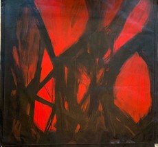 Michael Schofield Abstract Modern Original Oil on Canvas 47X47 Red/Black Art - £2,175.84 GBP