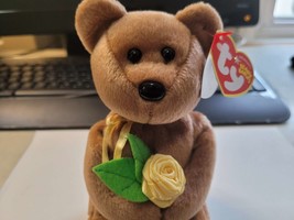 Ty Beanie Babies Bandage (Get Well Soon Bear) Holding Yellow Flower - £9.19 GBP