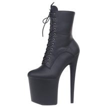 INS Style 20CM Extreme High Heels Platform Boots Lace Up Sexy Pole Dancing Ankle - £114.03 GBP