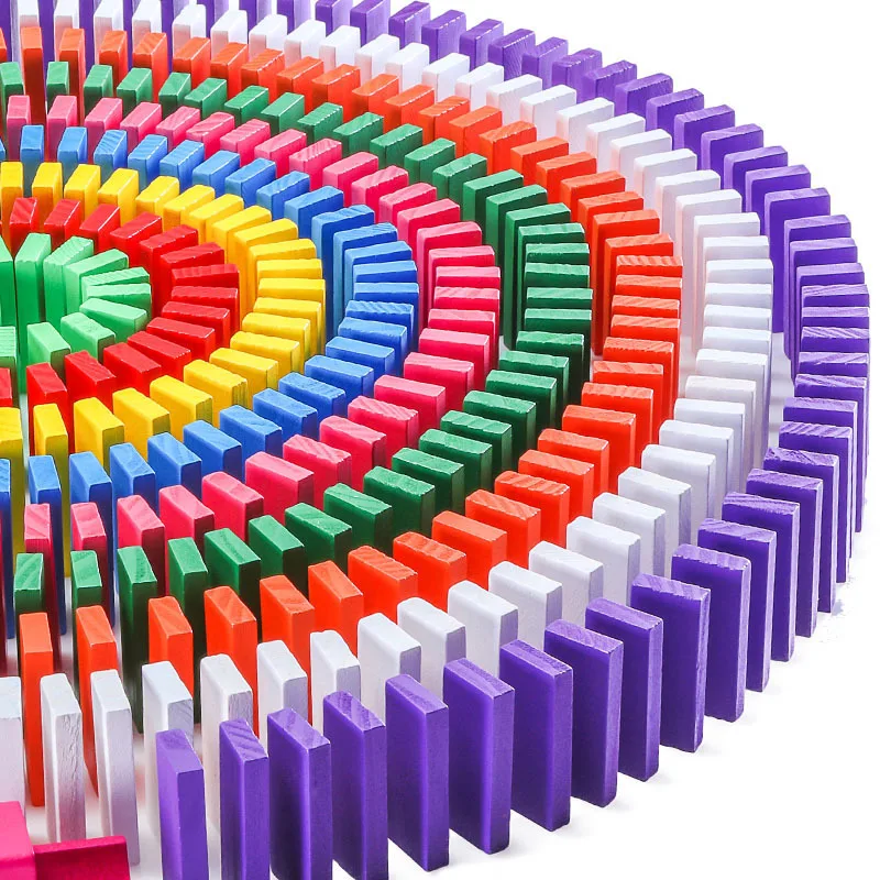 120pcs domino blocks color sorting toys rainbow building blocks dominoes blocks - £15.64 GBP