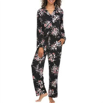 Flora Nikrooz Women&#39;s Ultra Soft Floral Print 2-piece Pajama Set  3X,  Black - £25.76 GBP