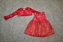 Girls Dress, Capelet Christmas Red Youngland Sleeveless Metallic Holiday-12 mths - $29.70