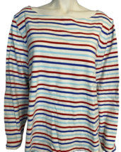 Talbots Plus Red, White, Blue Striped Boat Neck 3/4 Sleeve Tops Size 3X - £22.44 GBP