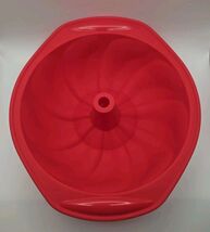 Silicone Fluted Cake Pan Jello Mold Red Oven Dishwasher Freezer Safe Up ... - $10.84