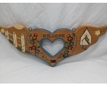J.D.I. Wooden Welcome Home Handpainted Heart With Angel Wings Hanging Sign - $43.55