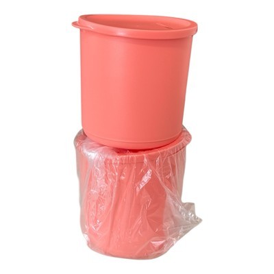 2 Tupperware FridgeFresh Round Canister Coral Pink 5 Cups 1.1 L 7914  NEW - $17.64