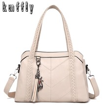 White Leather Handbags Women Multi-pocket Shoulder Bags Fashion Crossbody Bags f - £38.67 GBP