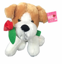 Best Made Toys Hug Me Sitting Dog 10” Plush with Rose Stuffed Animal Wit... - £10.90 GBP