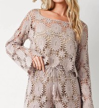 Bluivy crochet cropped long sleeve top size S - $20.79