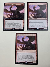 (3x) Mtg. Opportunistic Dragon. 1x Extended Art. Throne of Eldraine. Nm. - $73.70 MXN