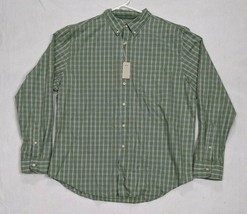 Reed Edward Washed Shirting Outfittters Shirt Size XL Cotton Green - £11.27 GBP